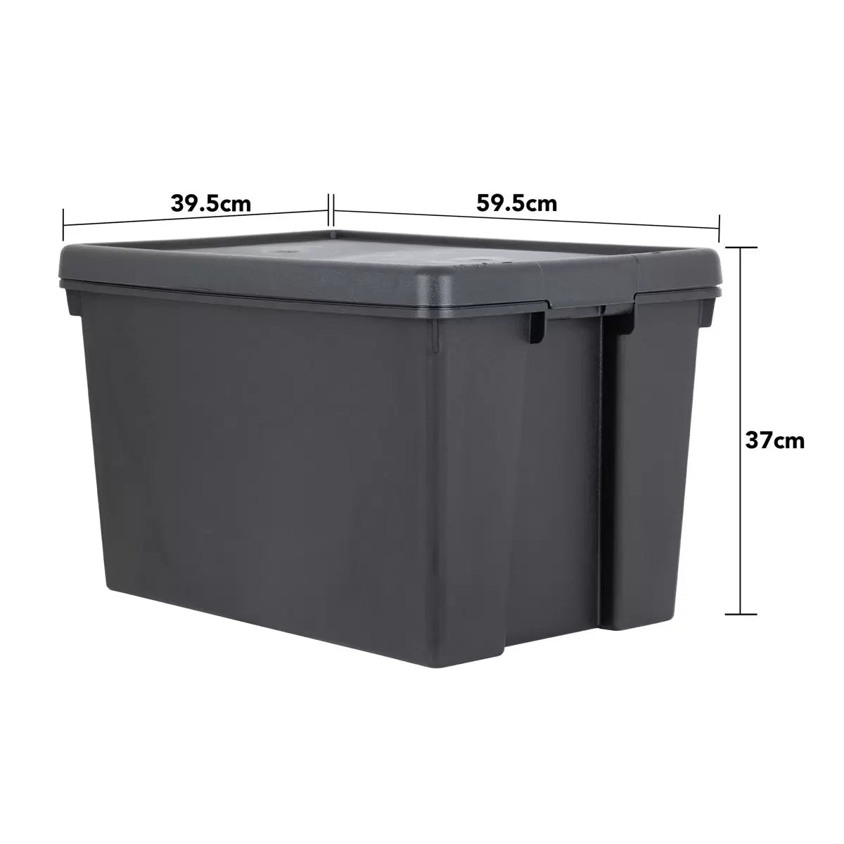 Wham Bam 62 Litre Recycled Heavy Duty Plastic Storage Box & Lid in Black