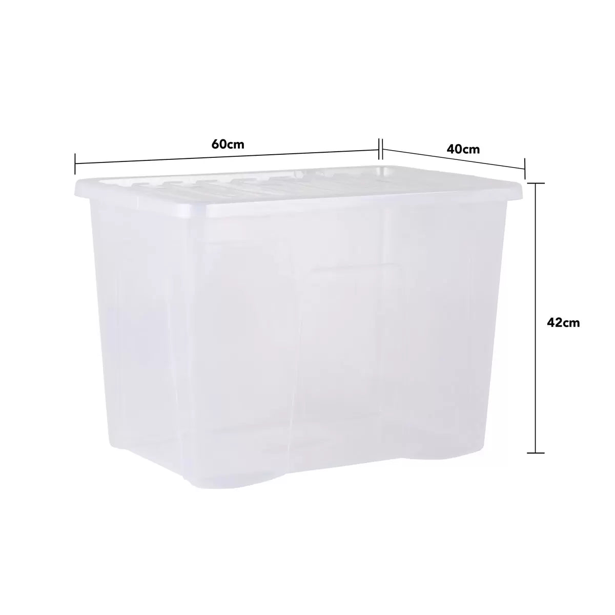 Wham 80L Crystal Clear Plastic Box and Lid