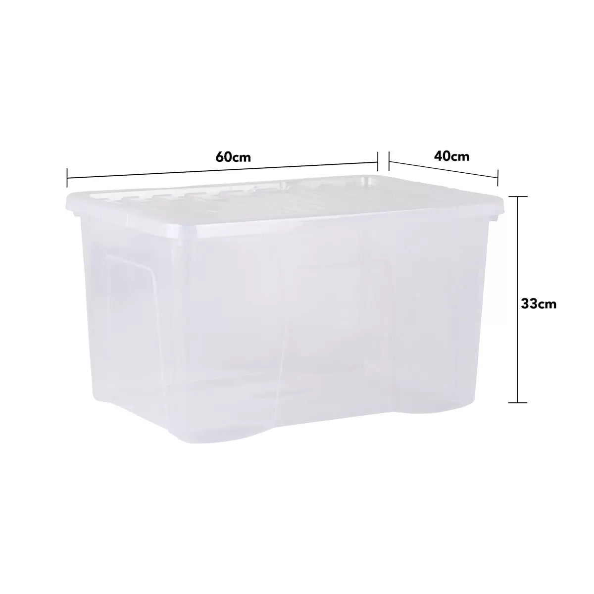 Wham 60L Crystal Clear Plastic Box and Lid