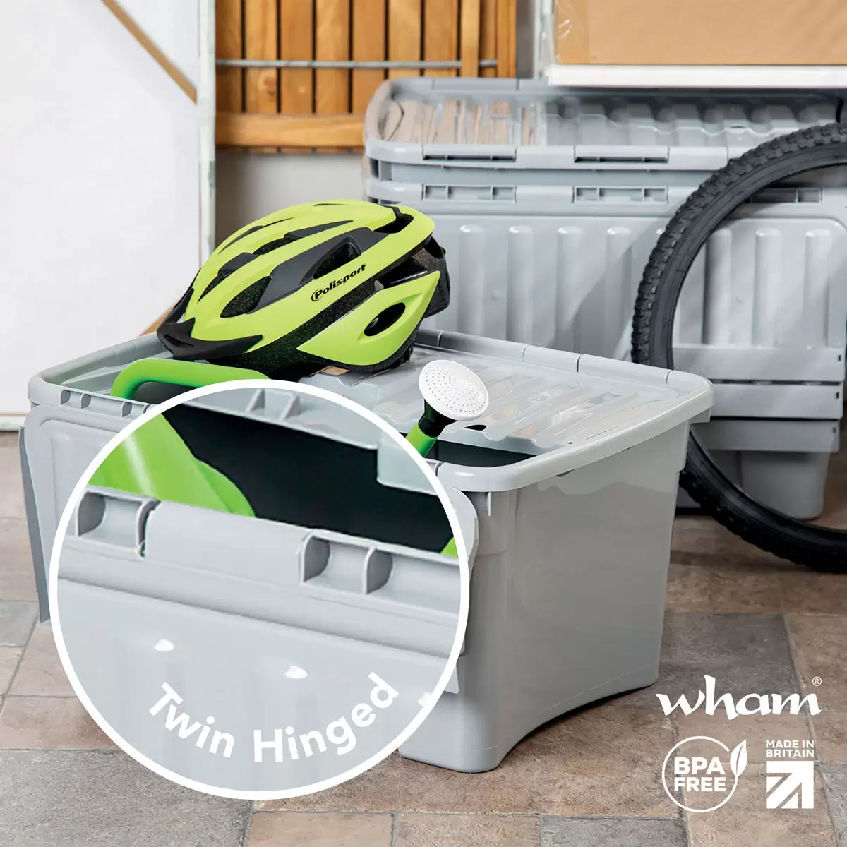 Wham 54 Litre Croc Box with Grey Lids