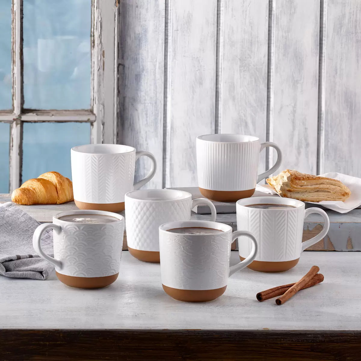 Mesa Ceramic Mug Set, 350ml, 6 Pack