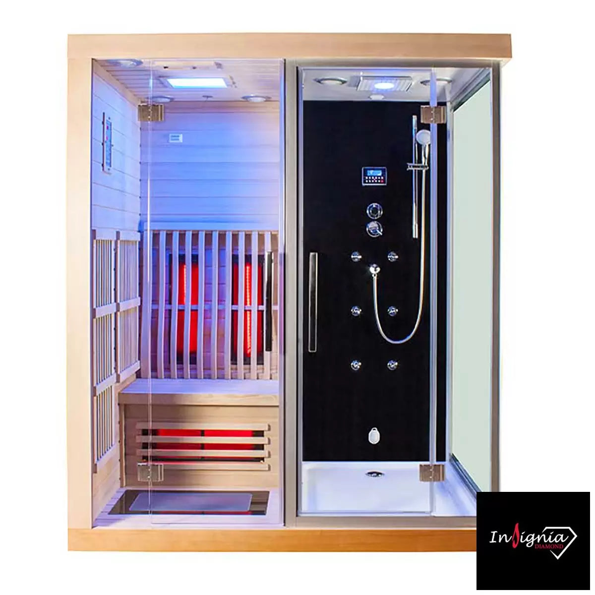 Insignia 1820mm x 1230mm All in One Steam Shower & Infrared Sauna Cabin