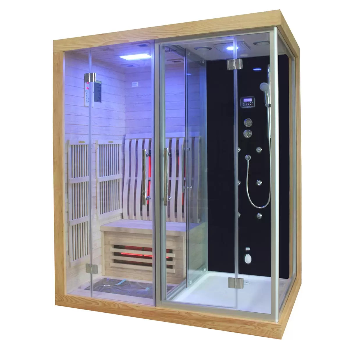 Insignia 1820mm x 1230mm All in One Steam Shower & Infrared Sauna Cabin