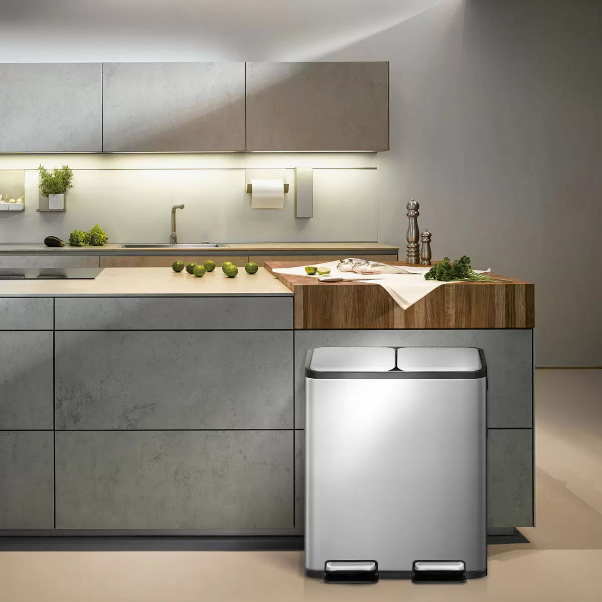 EKO Ecocasa 60L Recycling Bin in Stainless Steel