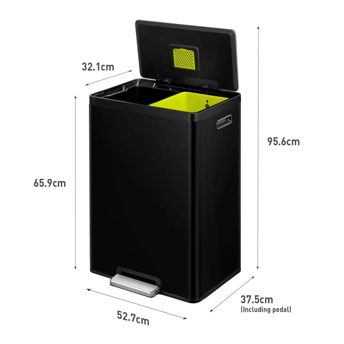 EKO Ecocasa II 60L Recycling Bin in Matte Black