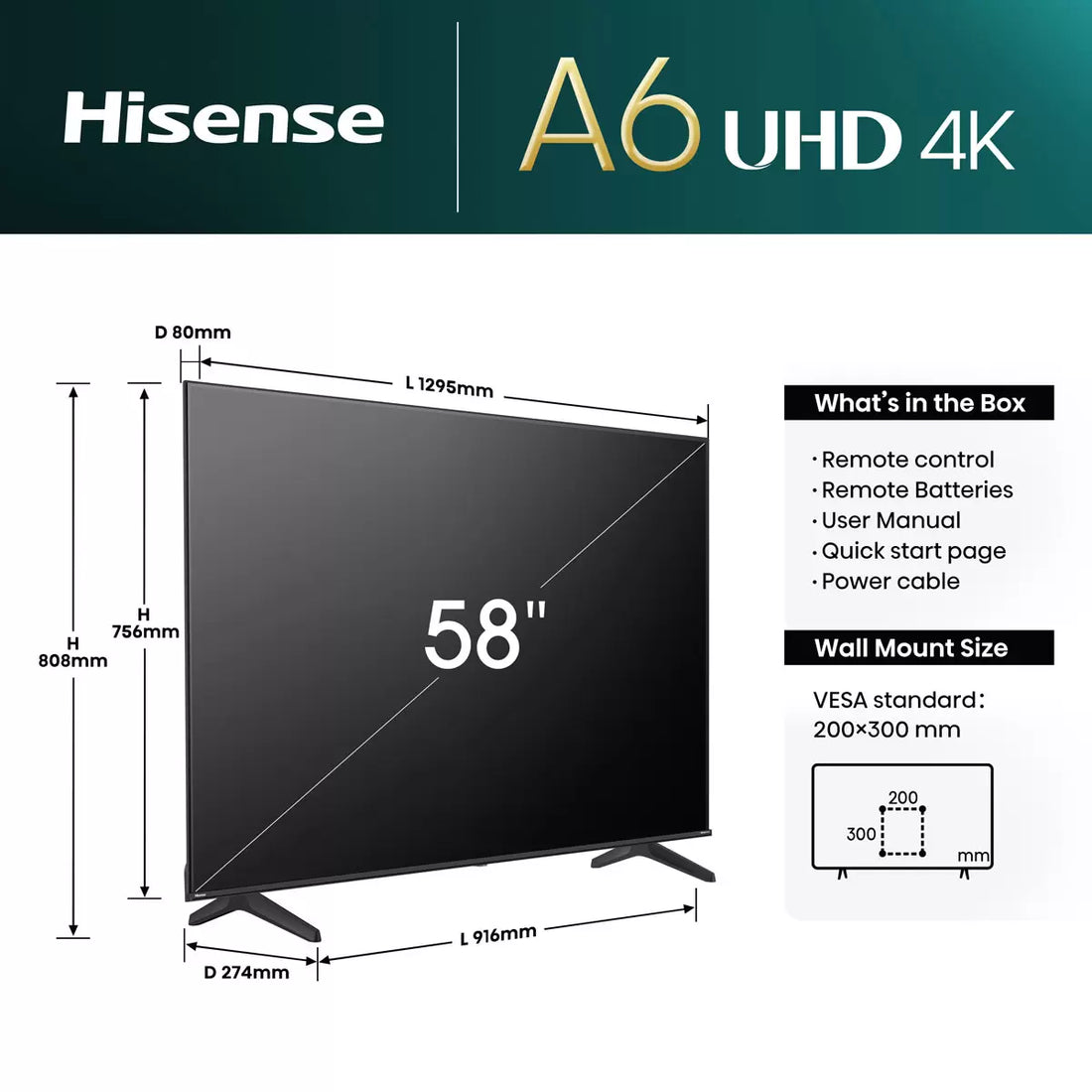 Hisense 58A6NTUK 58 Inch LED Freely Smart TV