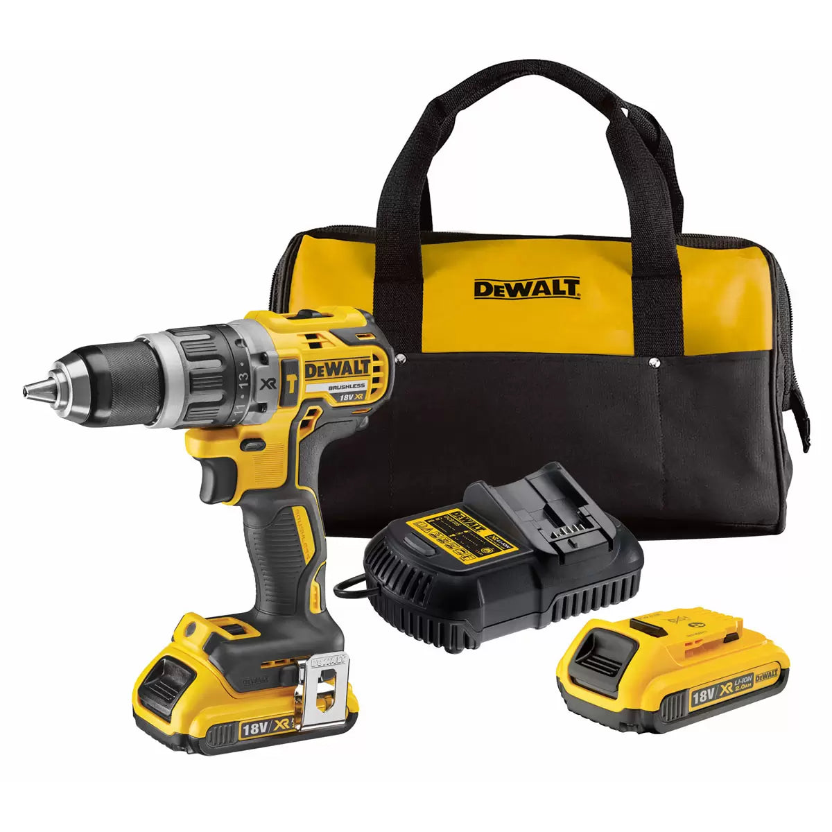 DEWALT® Brushless Hammer Drill Driver Kit - Includes 2 X 2 Ah Batteries With Kit