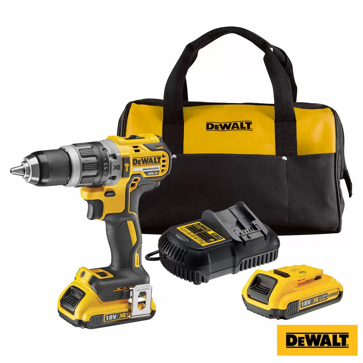DEWALT® Brushless Hammer Drill Driver Kit - Includes 2 X 2 Ah Batteries With Kit