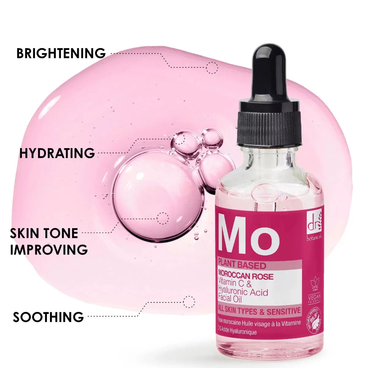 Dr Botanicals Moroccan Rose Superfood Facial Oil, 2 x 30ml