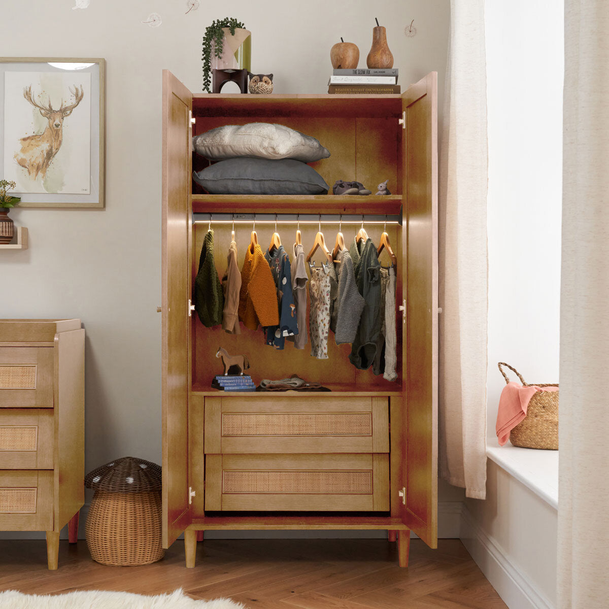 Tutti Bambini Japandi 4 Piece Nursery Set, Light Oak
