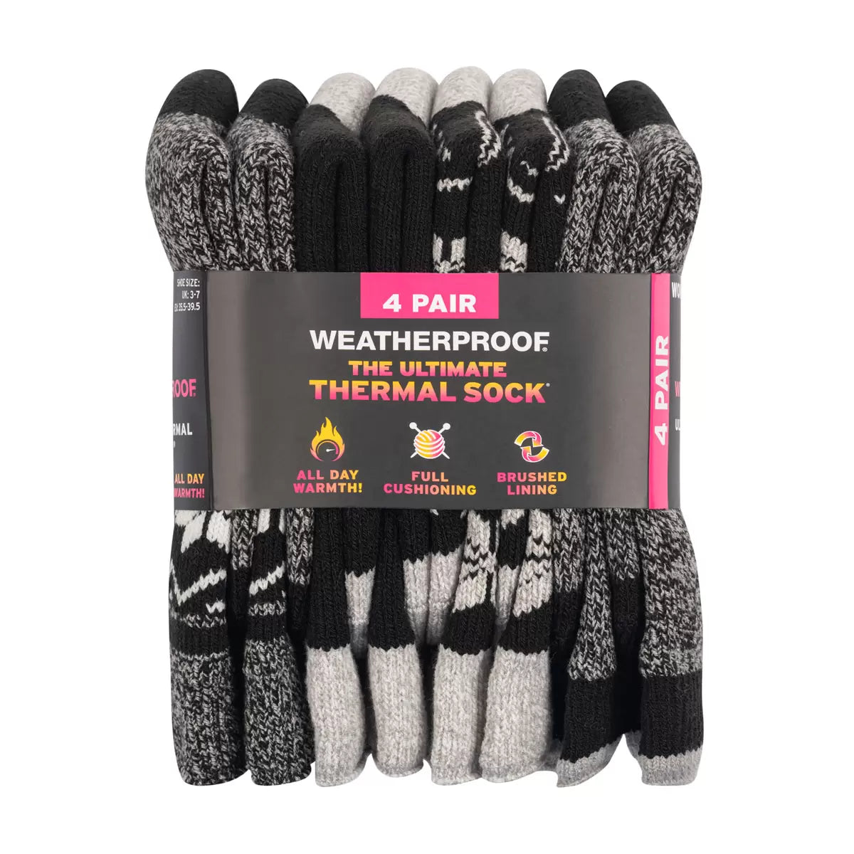 Weatherproof Ladies Thermal Sock, 4 Pack