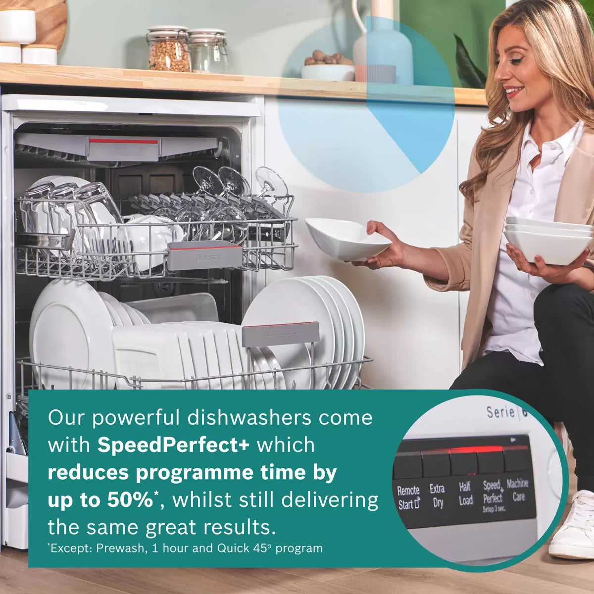 Bosch SMS6ZCW10G Series 6 Freestanding 14 Place Setting Dishwasher, B Rated