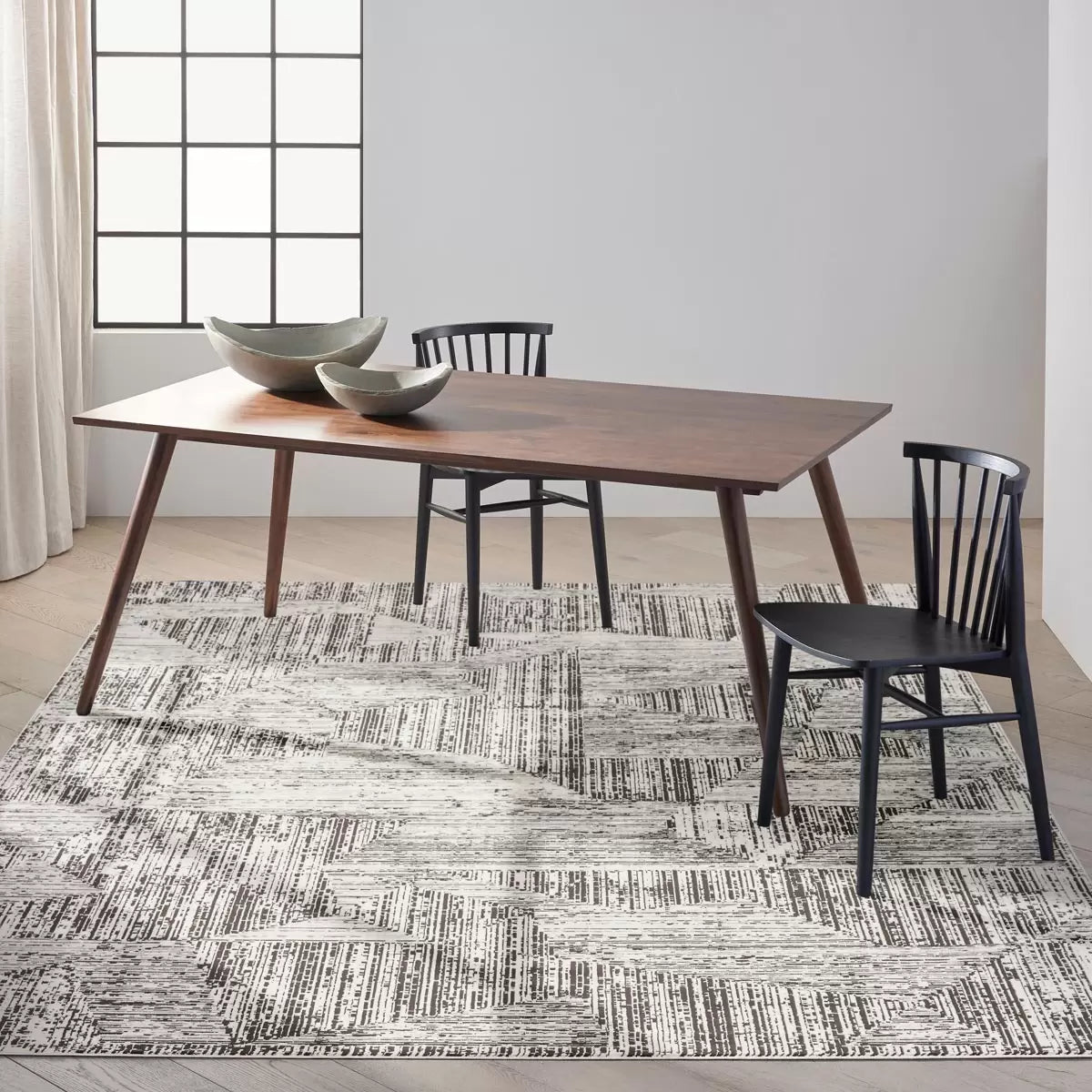 Calvin Klein CK024 Irradiant Cream & Black Rug, in 2 Sizes
