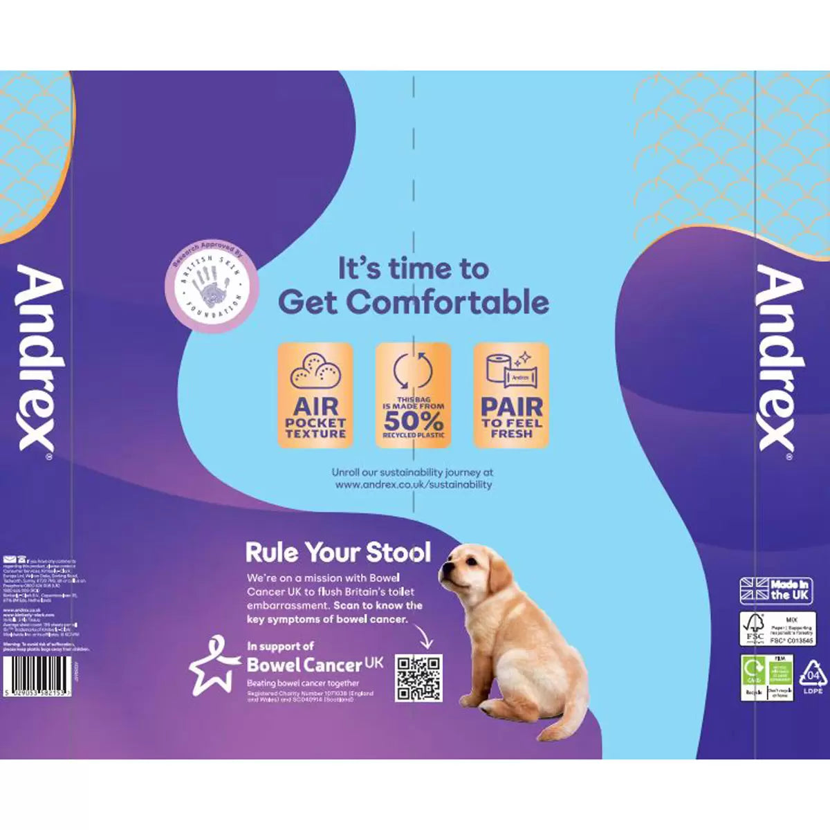 Andrex Ultimate Quilts Toilet Tissue 3 Ply 3 x 16 x 24 Units Standard Roll Packs