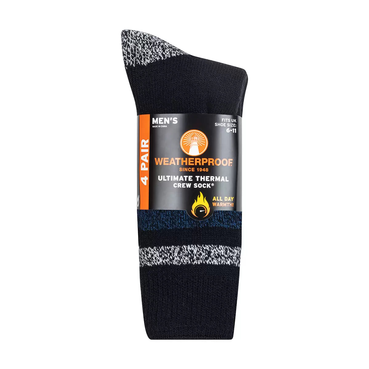 Weatherproof Mens Thermal Sock, 4 Pack
