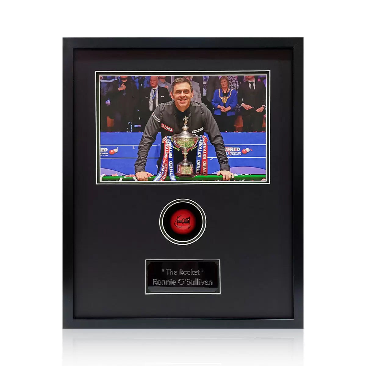 Ronnie O'Sullivan Signed Framed Red Snooker Ball