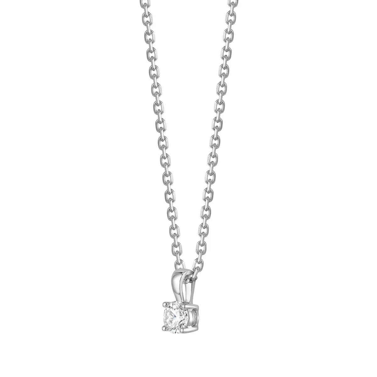 0.33ct Round Brilliant Cut Diamond Solitaire Pendant, 18ct White Gold, view 3