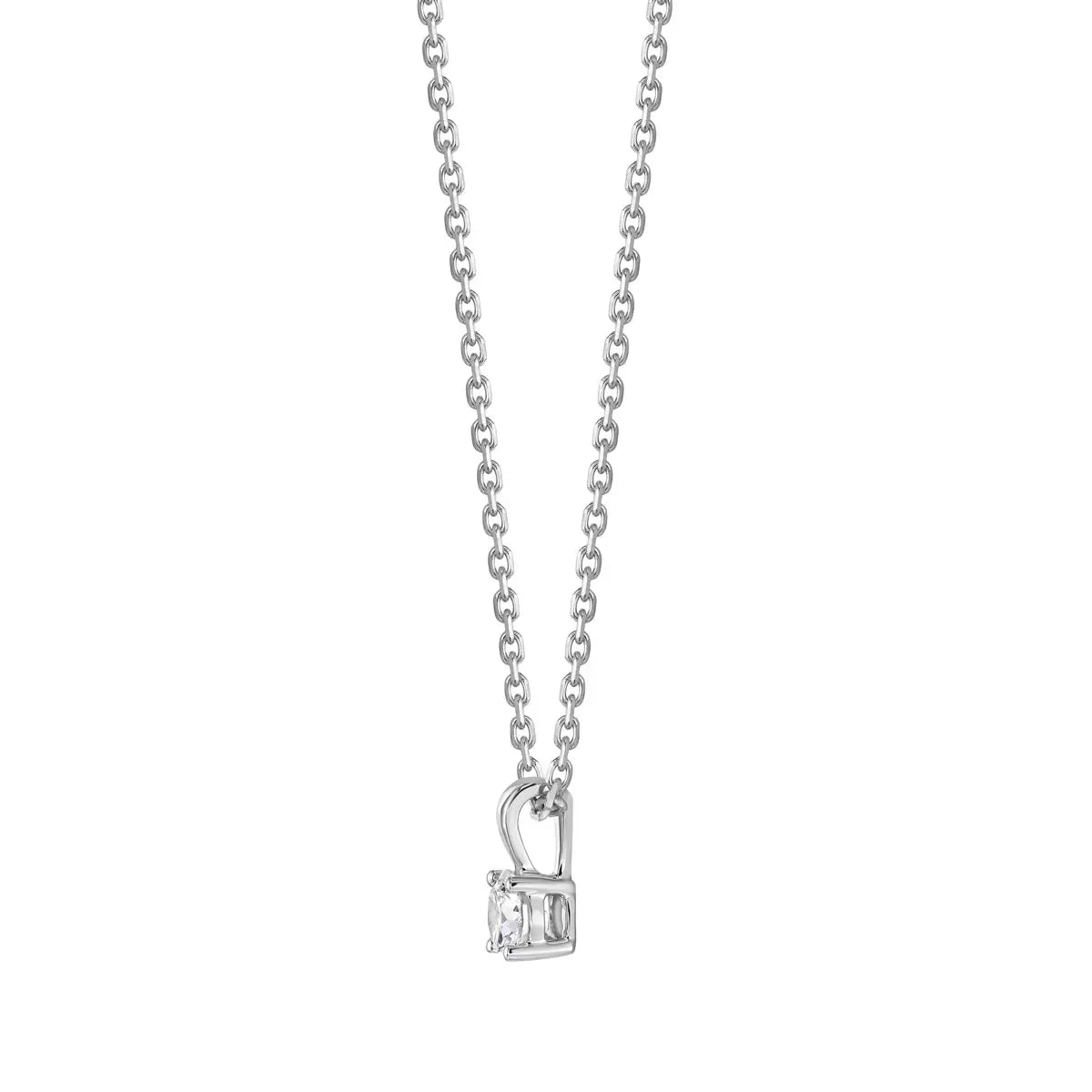 0.33ct Round Brilliant Cut Diamond Solitaire Pendant, 18ct White Gold, view 4