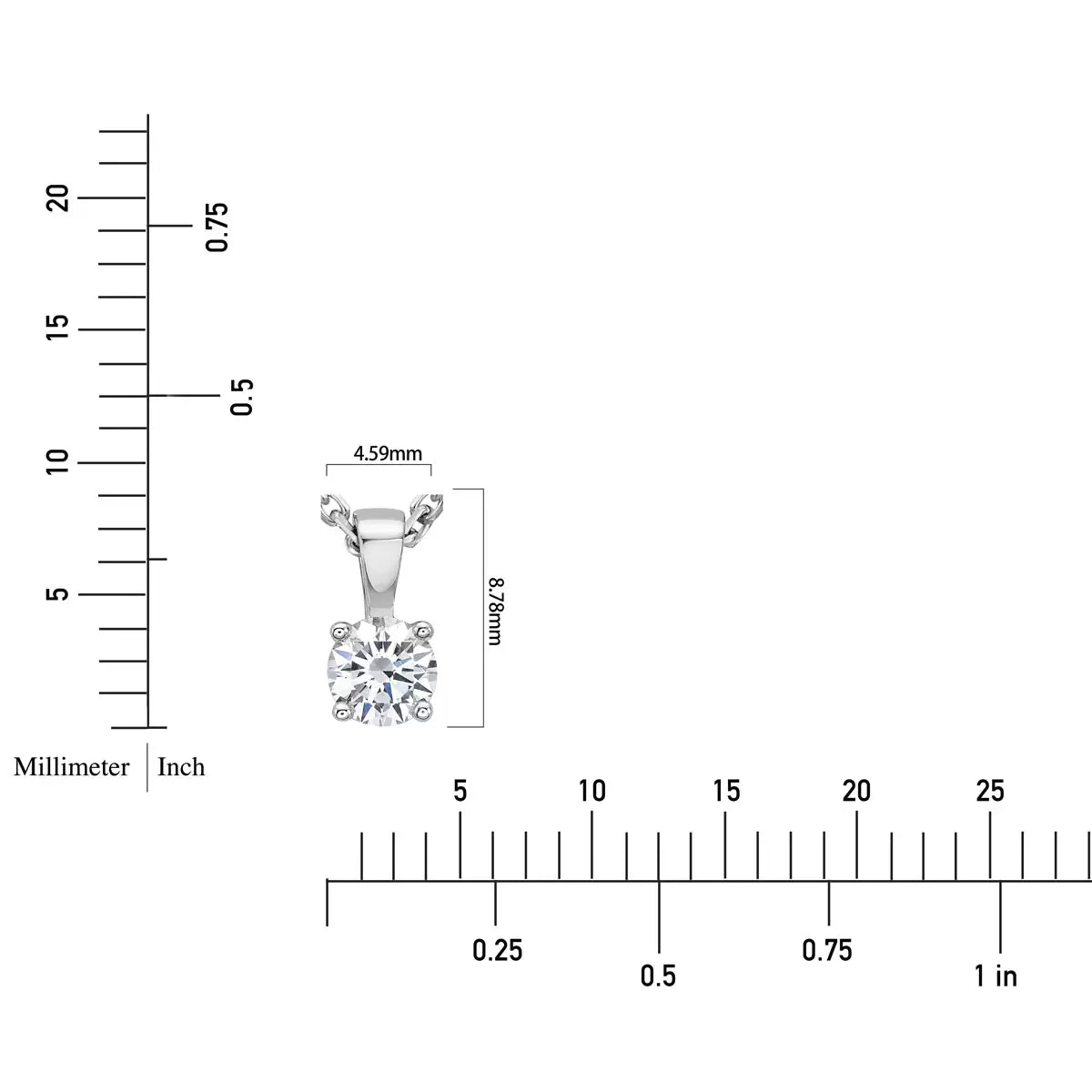 0.33ct Round Brilliant Cut Diamond Solitaire Pendant, 18ct White Gold, view 5