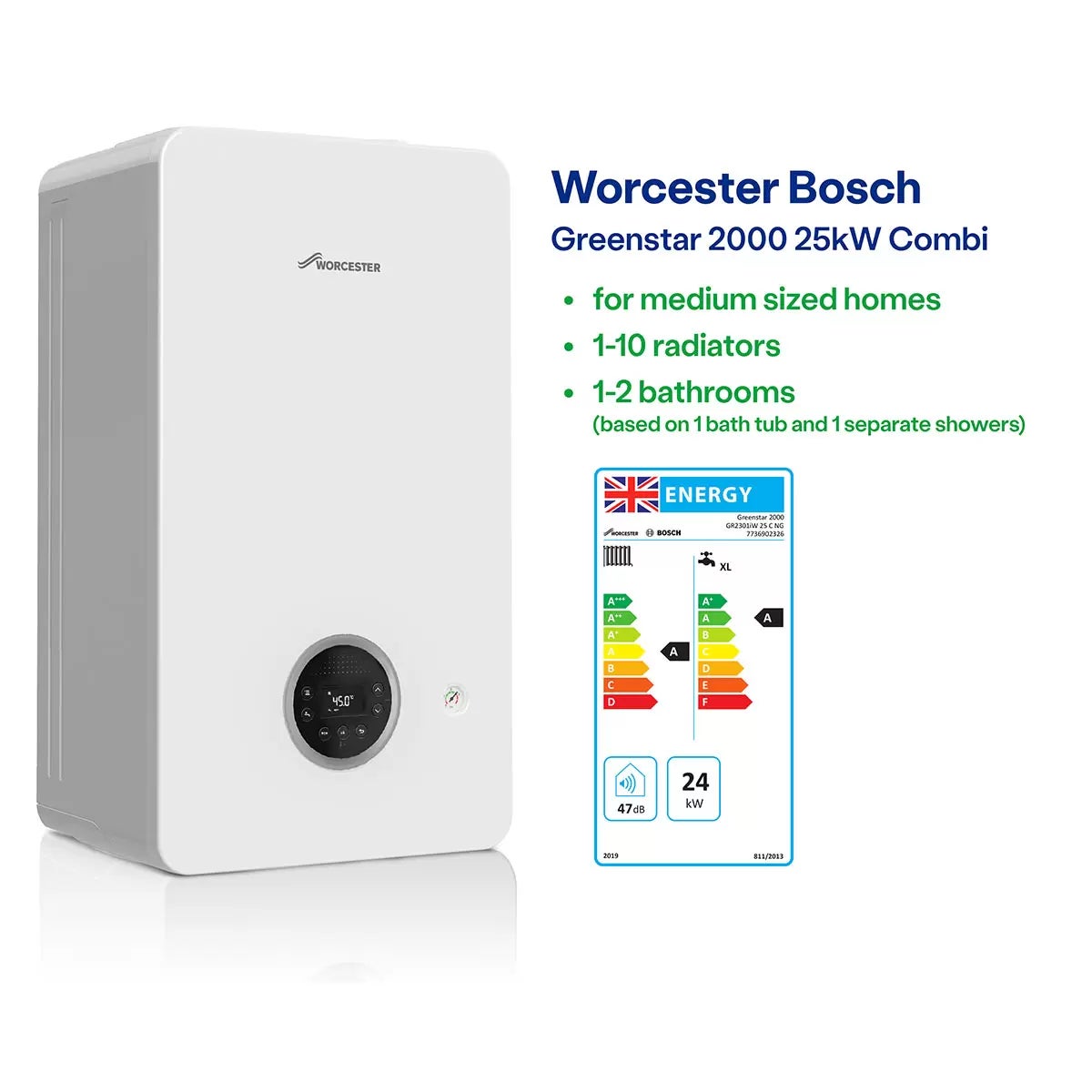 Worcester Bosch 2000 25kW Combi Boiler Installed by British Gas, view 2