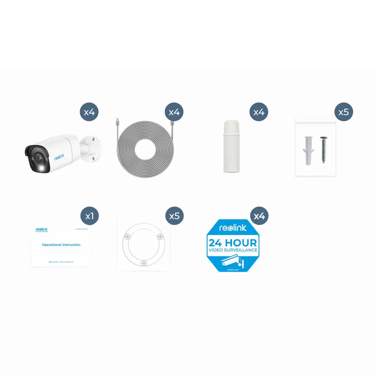 Reolink 8MP (4K) UHD NVR PoE AI Add on Cam 4-Pack