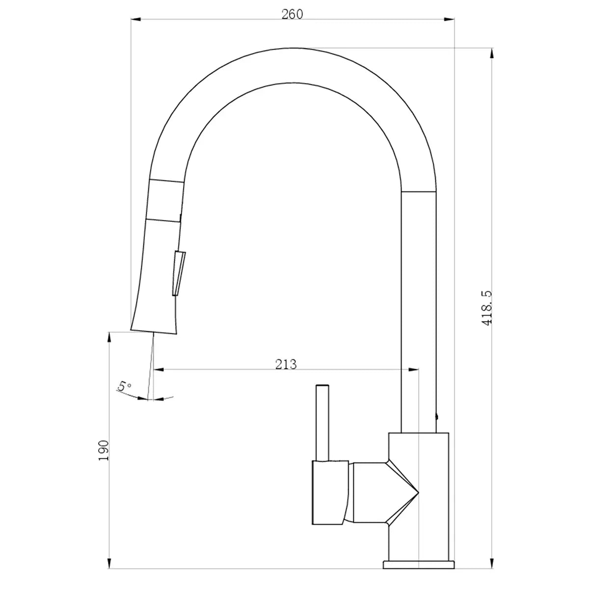 Deva Pendle Kitchen Pull Out Sink Mixer Tap In Chrome, Model PEN104