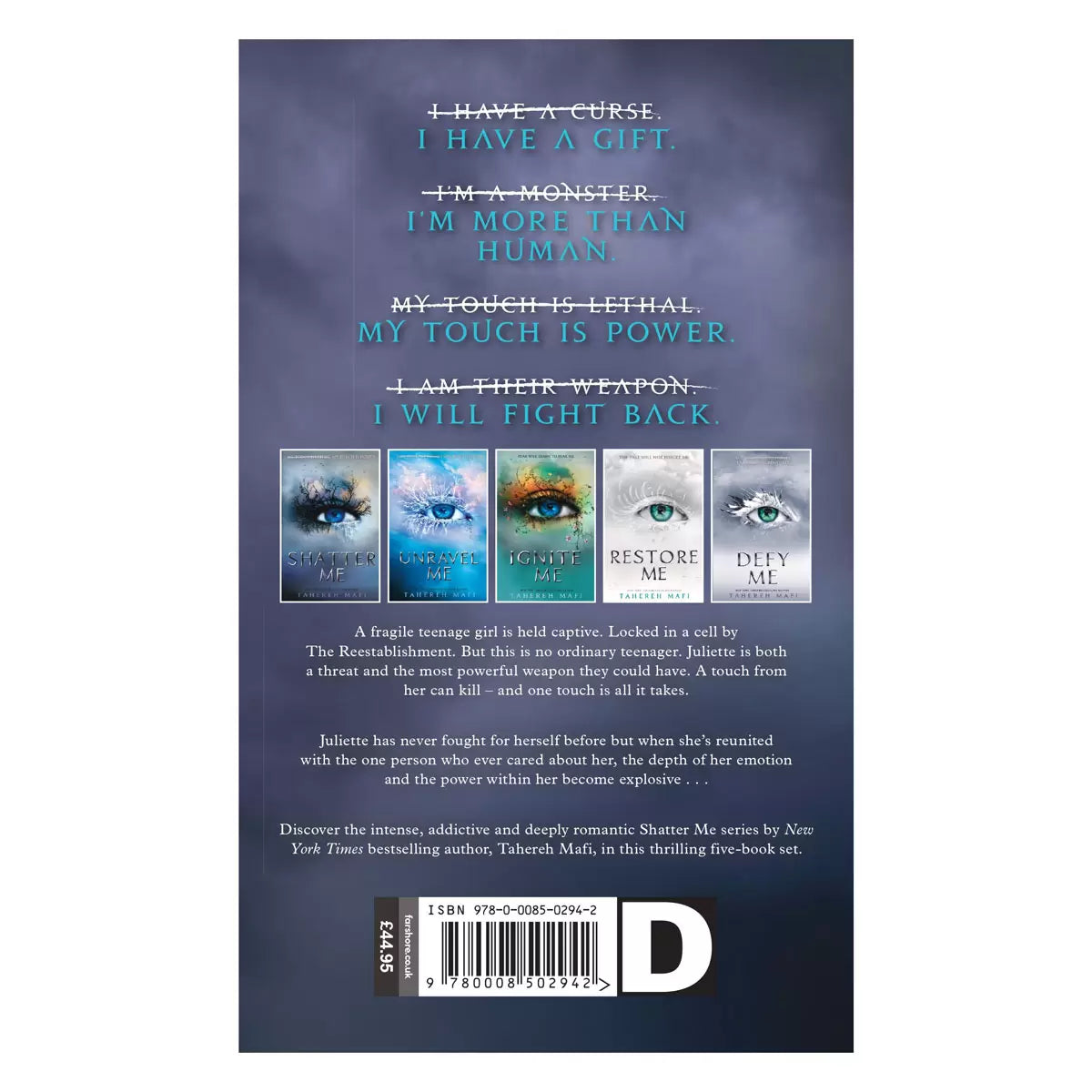 Shatter Me by Tahereh Mafi x5 Book Collection