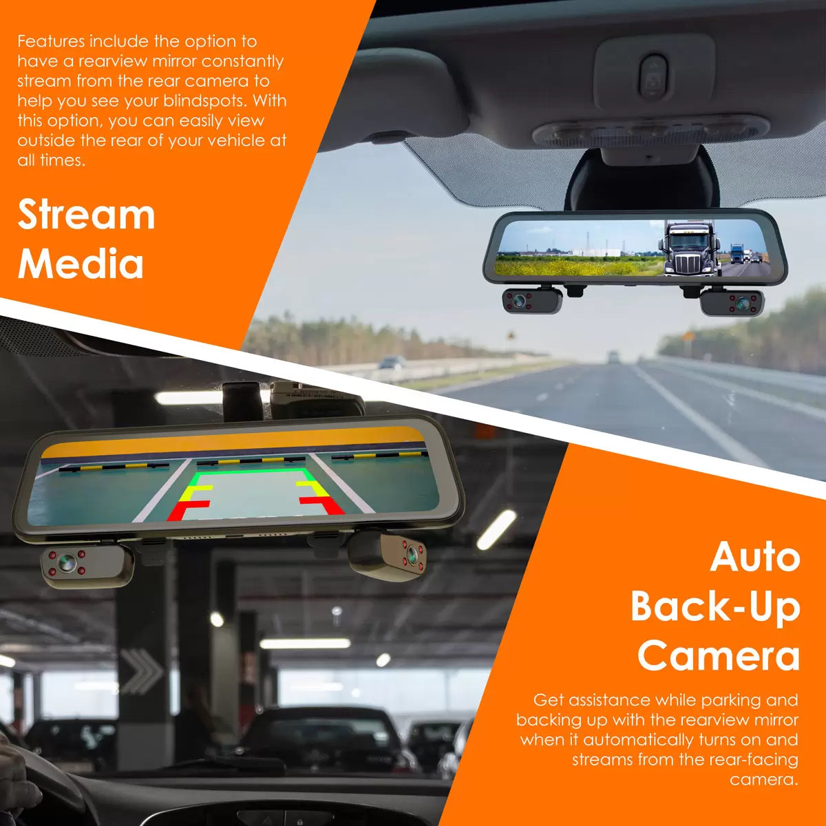 Rexing M4 4-Channel 12” Touch Screen Mirror Dash Cam
