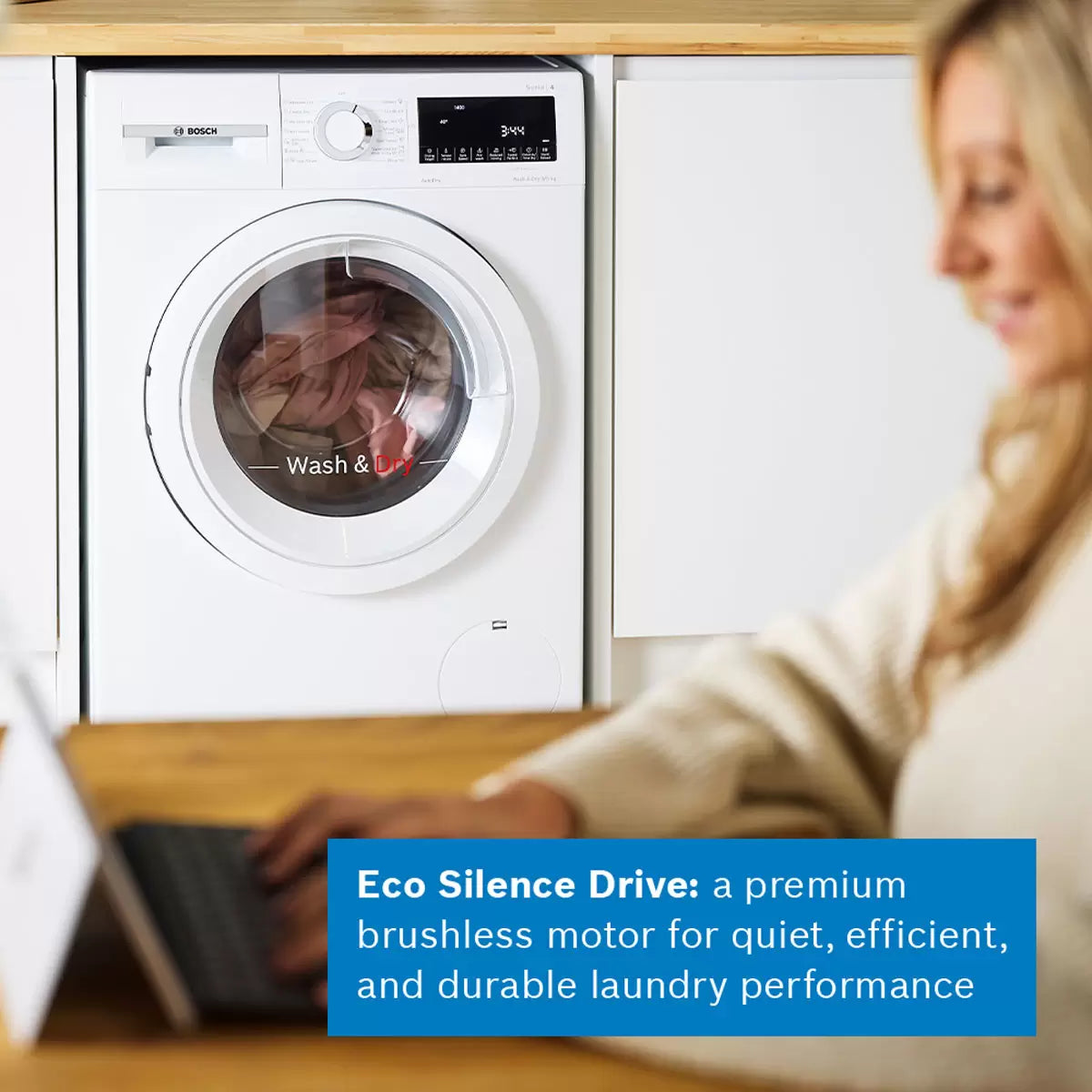 Bosch WNA144V9GB Series 4 9/5kg Washer Dryer, E Rated in White