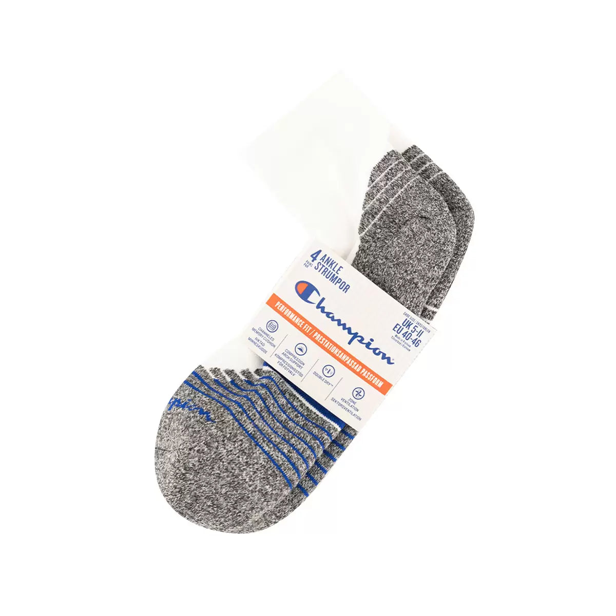 Champion Men's Sport Tech Ankle Sock, 4 Pack