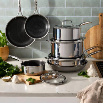 HENCKELS Paradigm Tri-Ply Stainless Steel 11 Piece Non-Stick Cookware Set