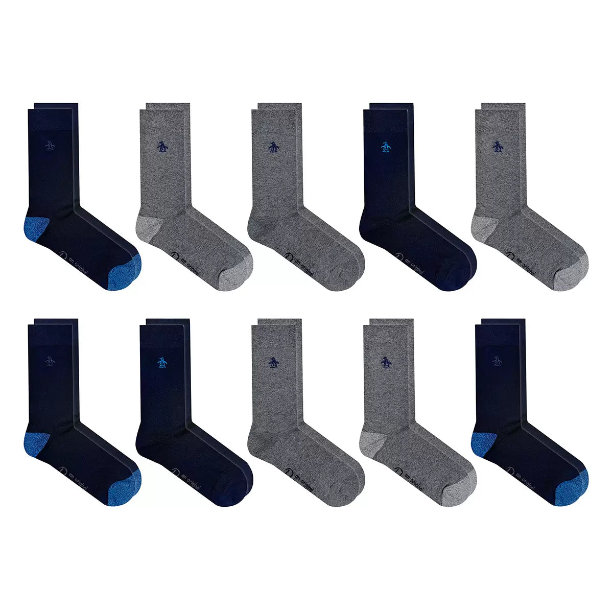 Penguin Men's Premium Organic Cotton Socks, 10 Pack