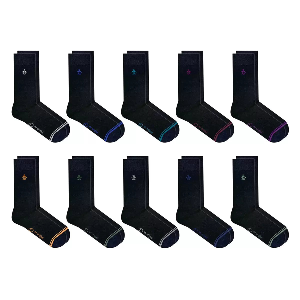Penguin Men's Premium Organic Cotton Socks, 10 Pack