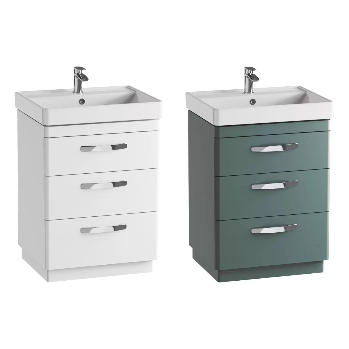 Tavistock Curve 60.0 cm 3 Drawer Floor Mounted Vanity Unit