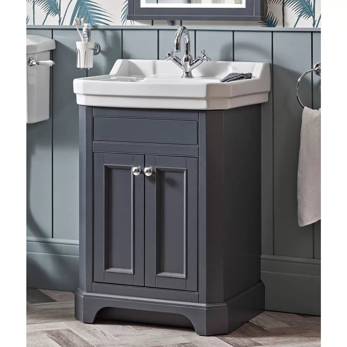 Tavistock Abbot 61.0 cm Floor Mounted Vanity Unit in Dark Grey