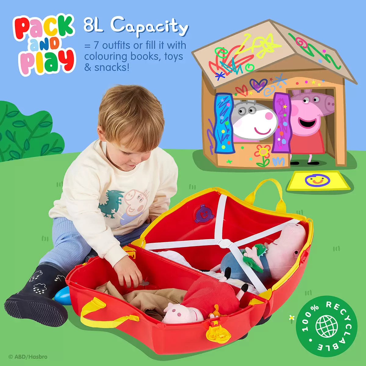Trunki Peppa Pig Party Bus Ride On Hardside Case (3-6 Years)