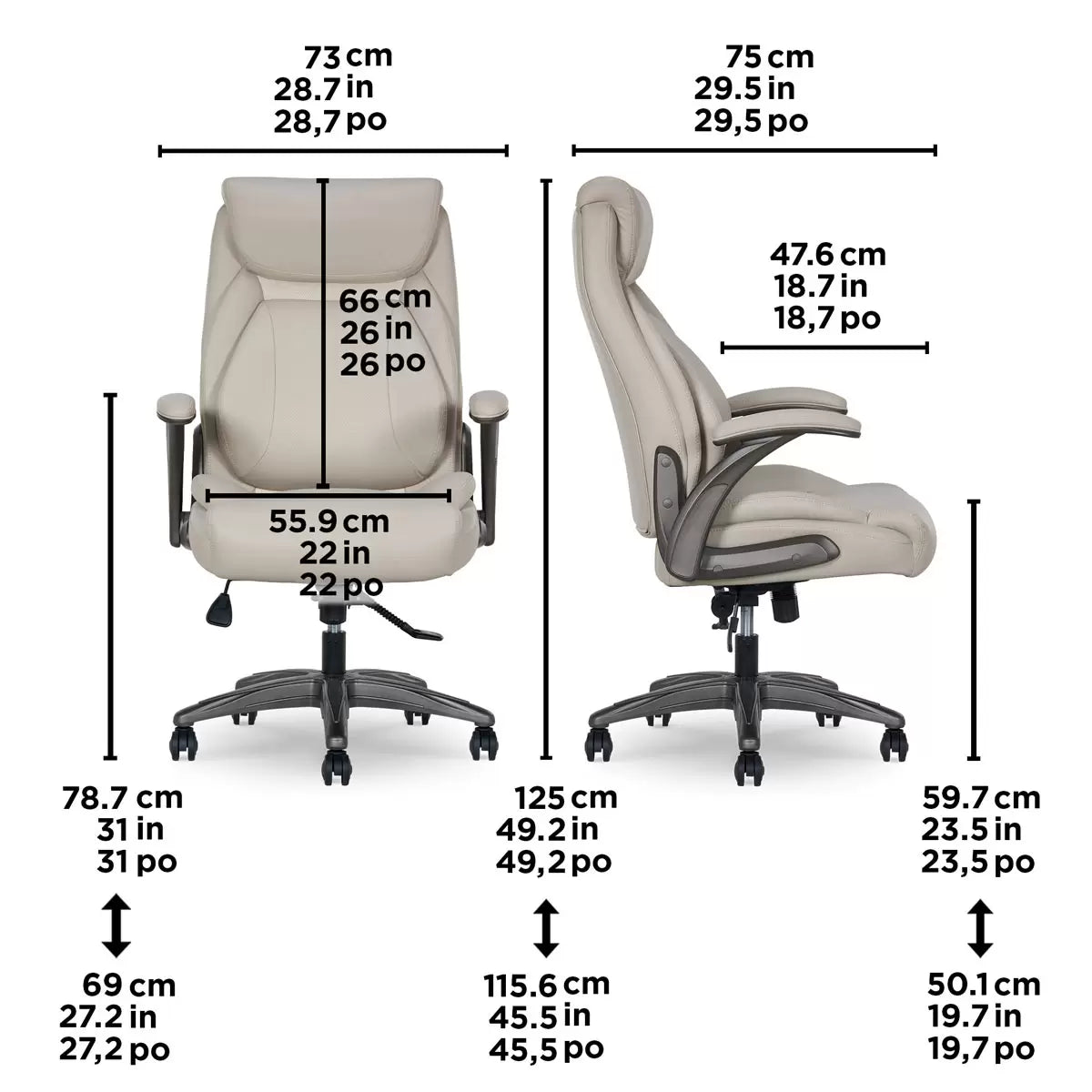 La-Z-Boy Air Lumbar Manager's Office Chair with Flip Up Arms