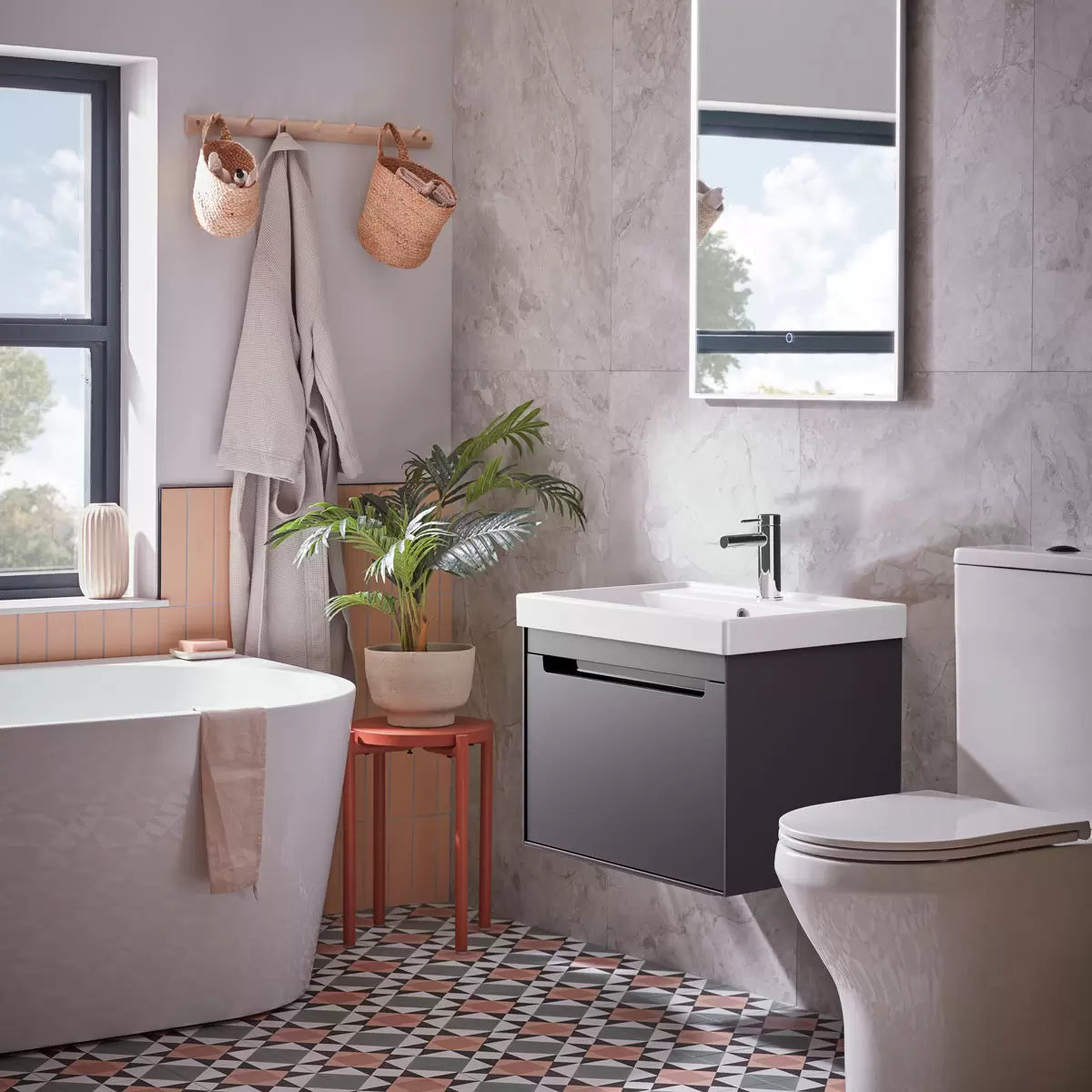Tavistock Kew 59.2 cm 1 Drawer Wall Mounted Vanity Unit