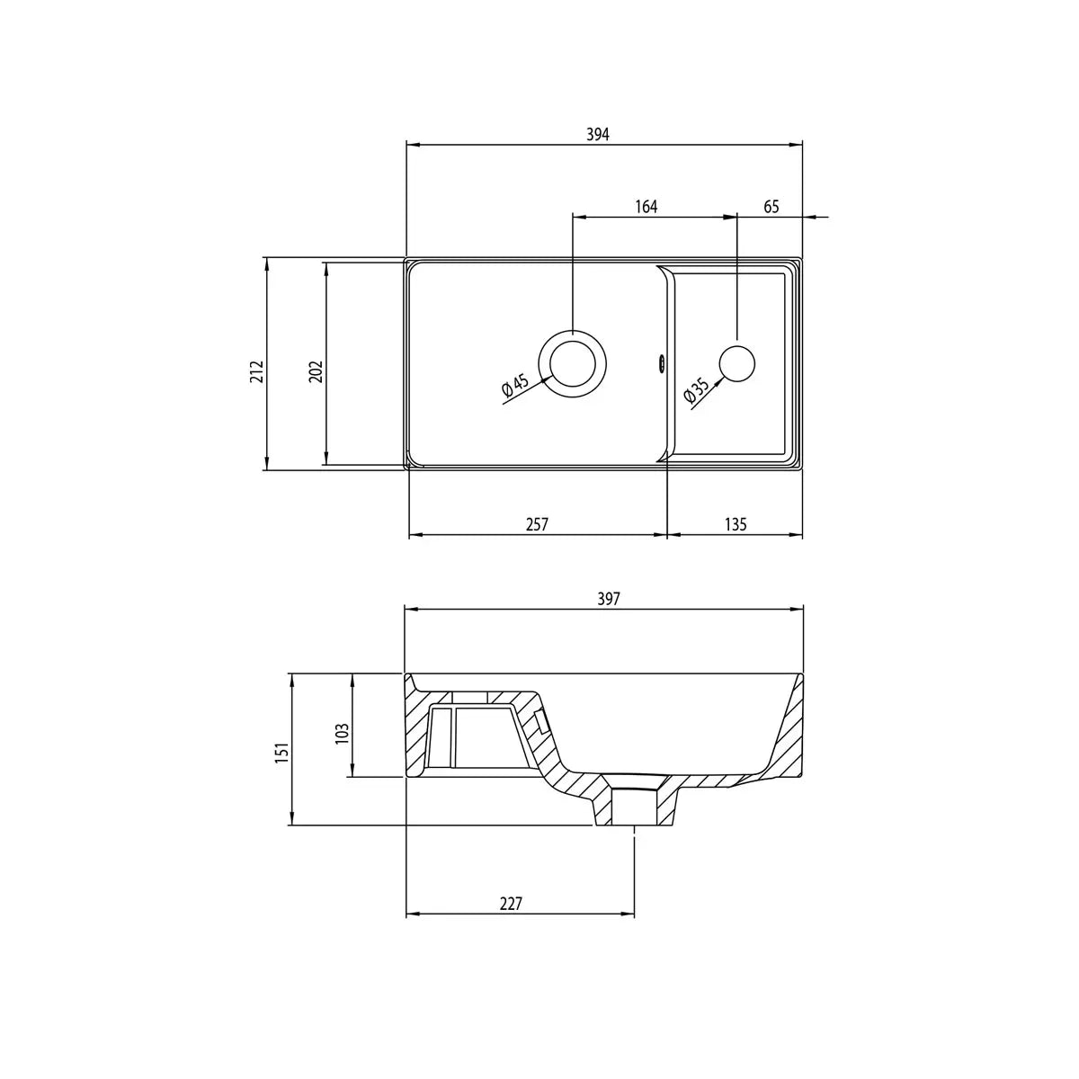 Tavistock Coda Cloakroom 39.7 cm Floor Mounted