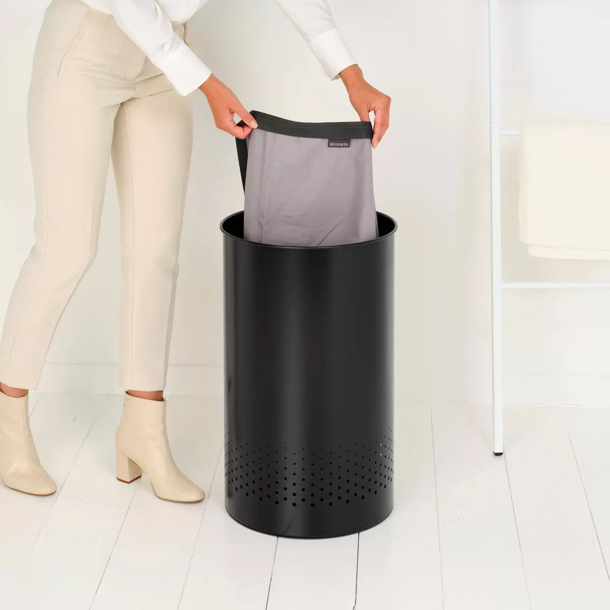 Brabantia Laundry Bin 60L in Matt Black