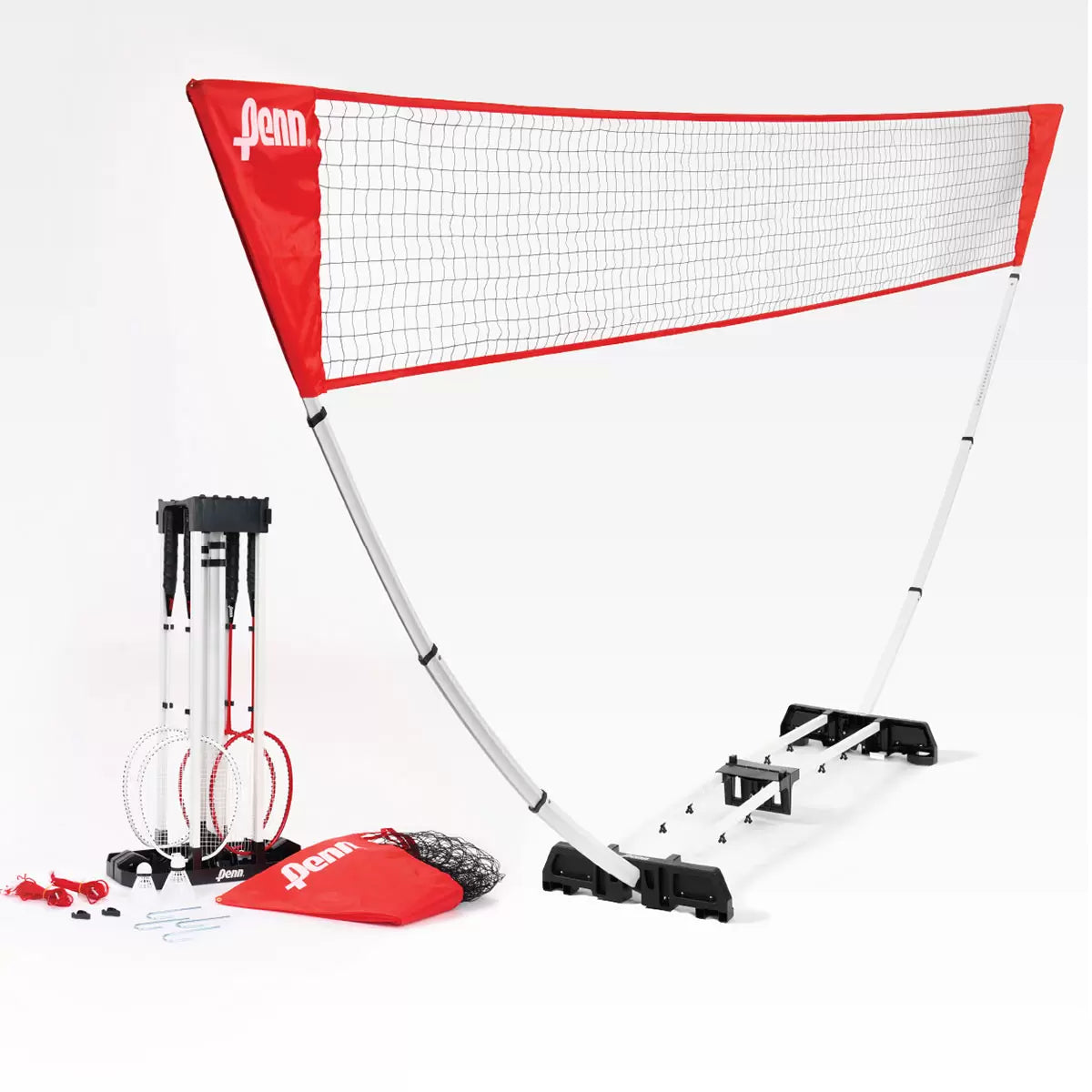 Penn Premium Easy Setup Badminton Set with 4 Rackets and 2 Shuttlecocks