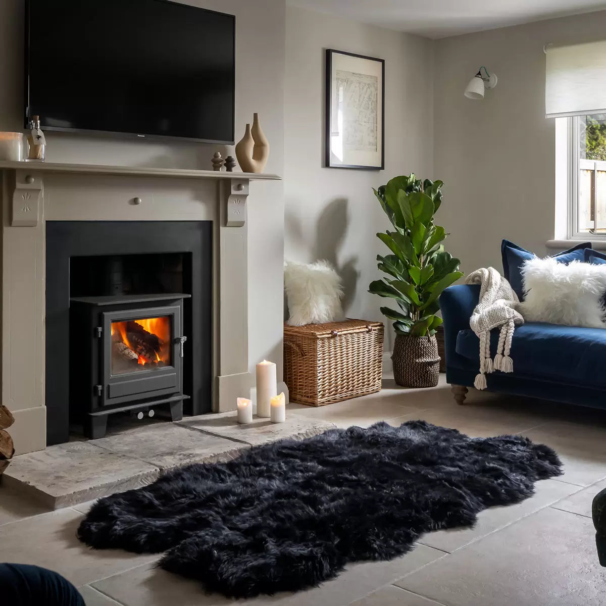 Naturally Sheepskins Long Wool Quad Rug, 180 x 110 cm