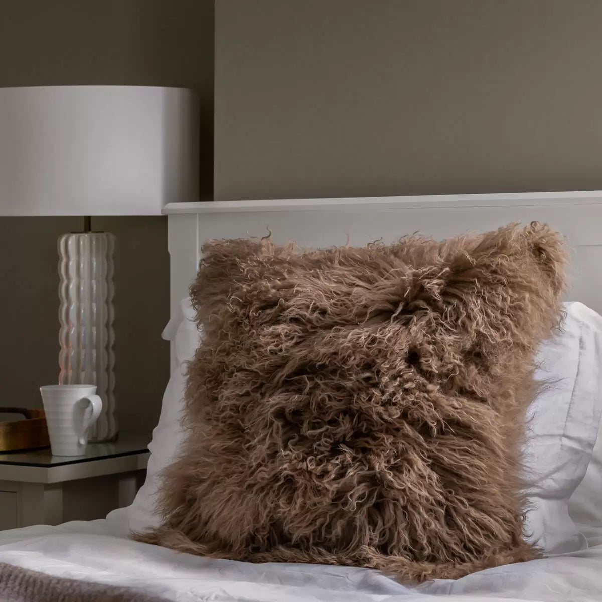 Naturally Sheepskins Mongolian Cushion, 50 x 50 cm