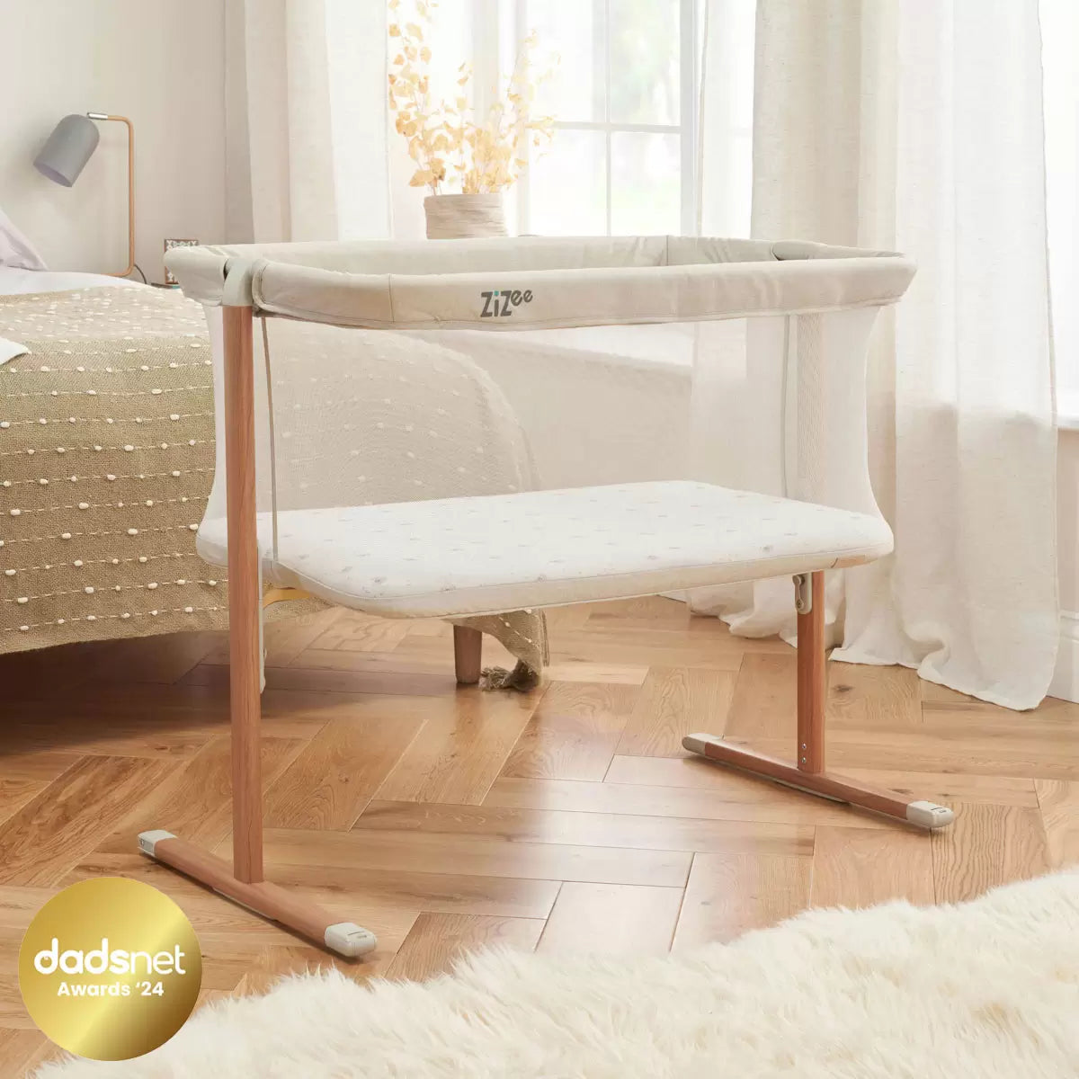 Tutti Bambini ZiZee Breathable Rocking Crib, Walnut & Ecru