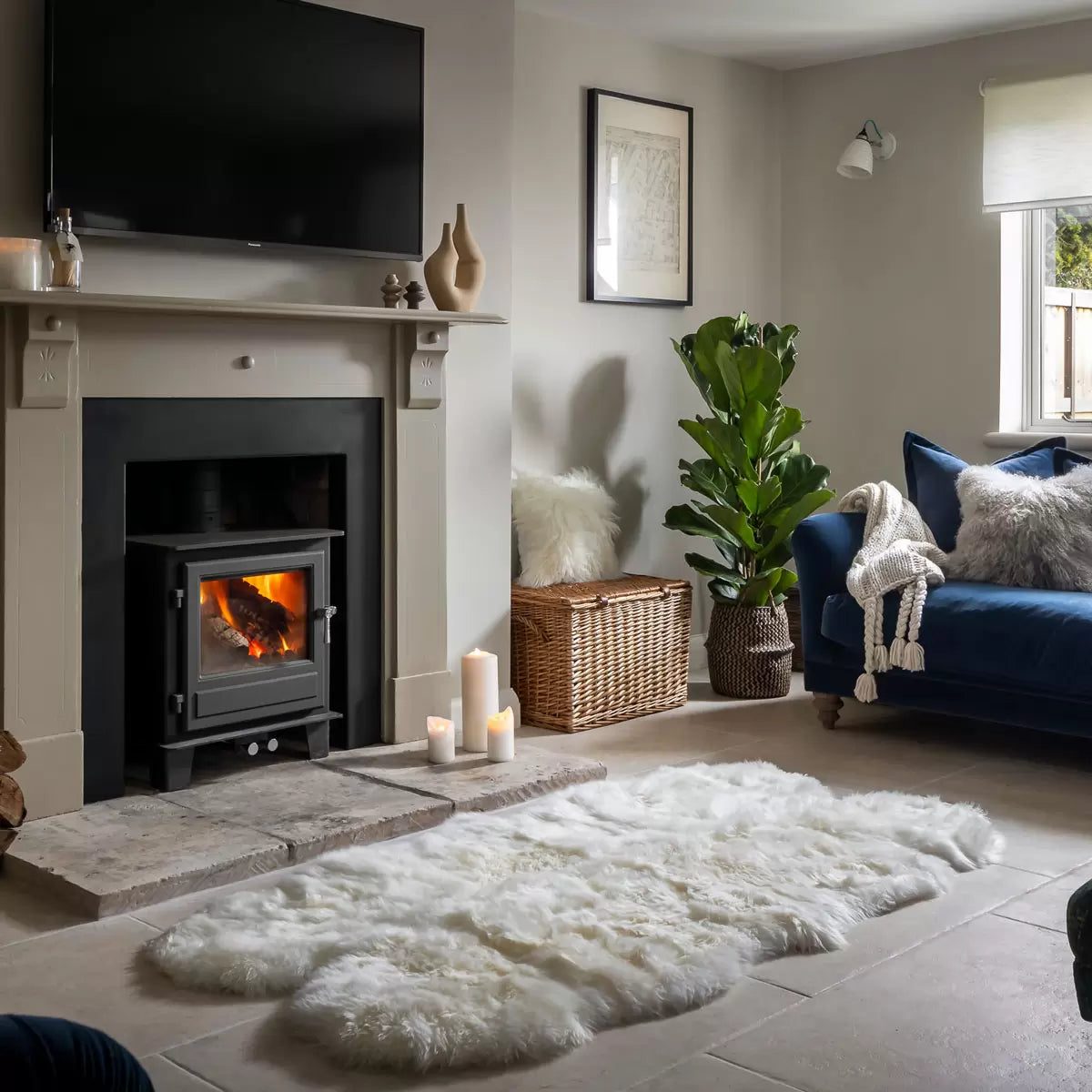 Naturally Sheepskins Long Wool Quad Rug, 180 x 110 cm