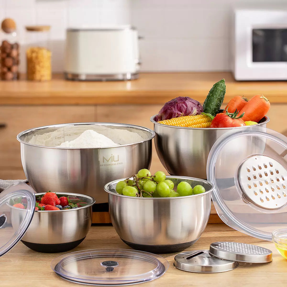 MIU Stainless Steel Mixing Bowls 11 Piece Set