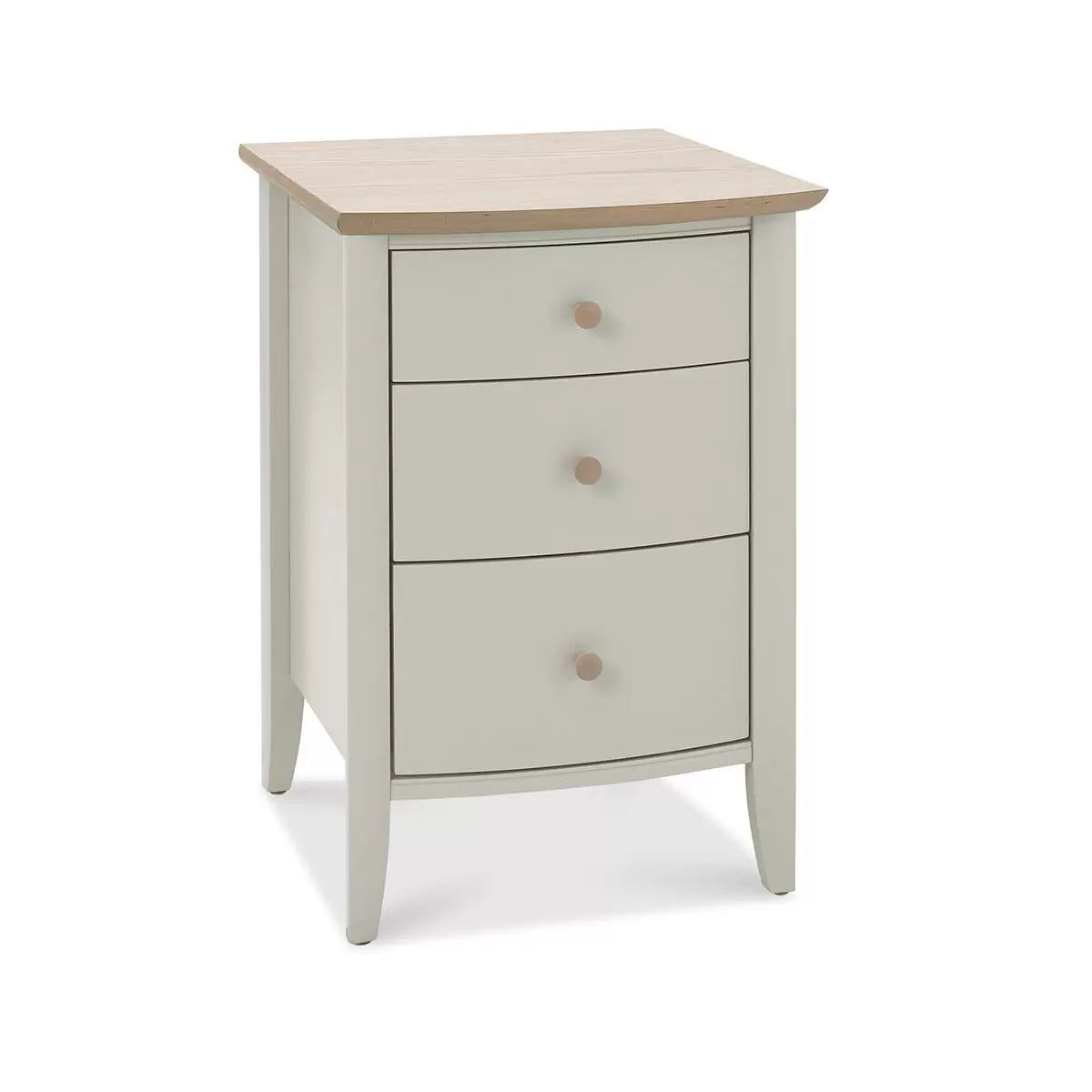 Bentley Designs Whitby Scandi Oak & Soft Grey Three Drawer Nightstand, 2 Pack