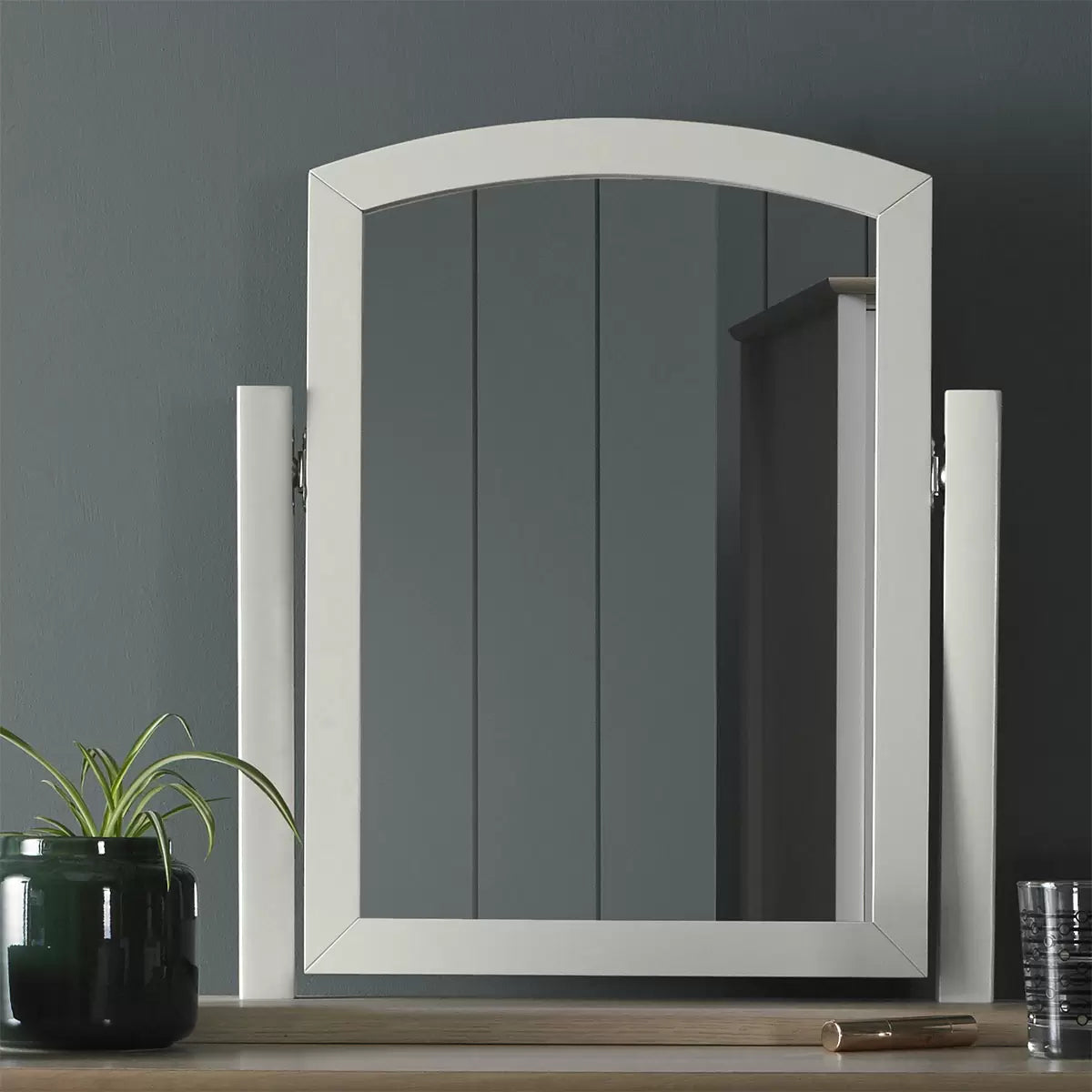 Bentley Designs Whitby Scandi Oak & Soft Grey Dressing Table & Stool