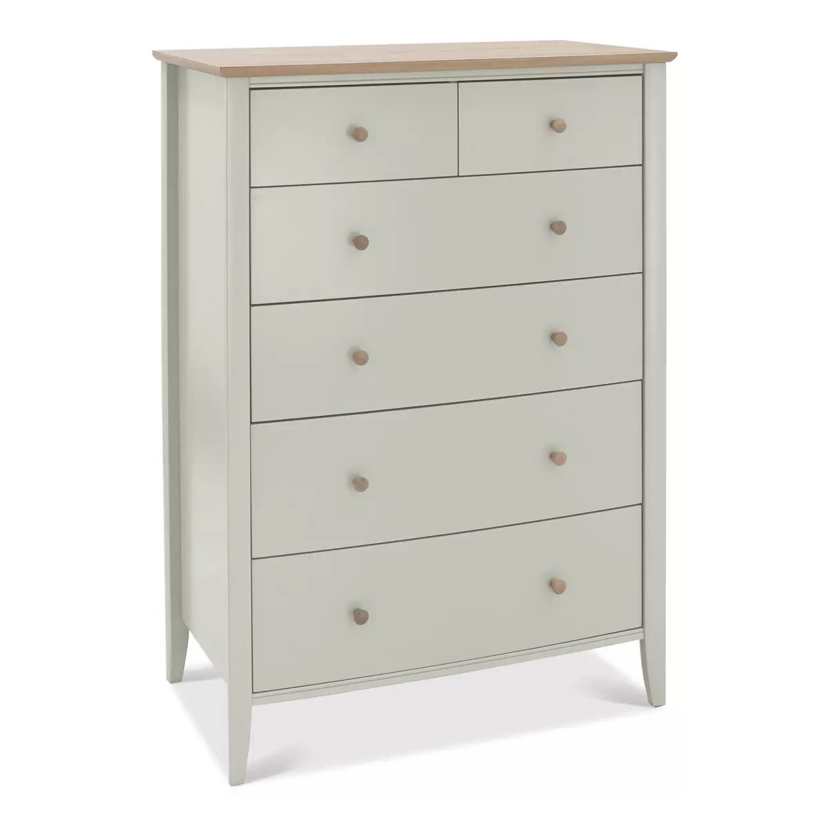 Bentley Designs Whitby Scandi Oak & Soft Grey 6 Drawer Chest of Drawers