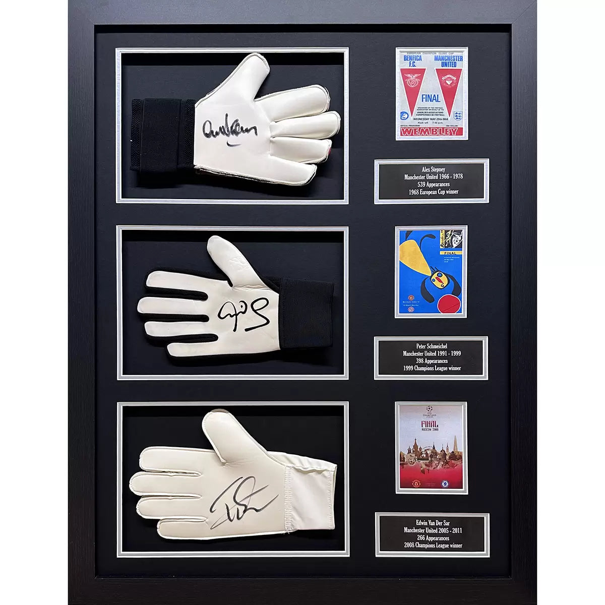 Schmeichel, Van Der Sar & Stepney Signed Framed Manchester United Champions